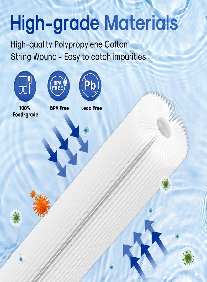 ICEPURE فلتر مياه آيس بيور المطوي ذو الرواسب، مقاس 20 بوصة، مناسب لجميع أنواع المياه المنزلية، بديل لـ ECP20-20، SPC-25-2020، ECP1-20، ECP5-20، SPC-25-2005، SPC-25-2001، 5 ميكرون، 20 بوصة × 2.5 بوصة، عبوة من 6 قطع - Image 5